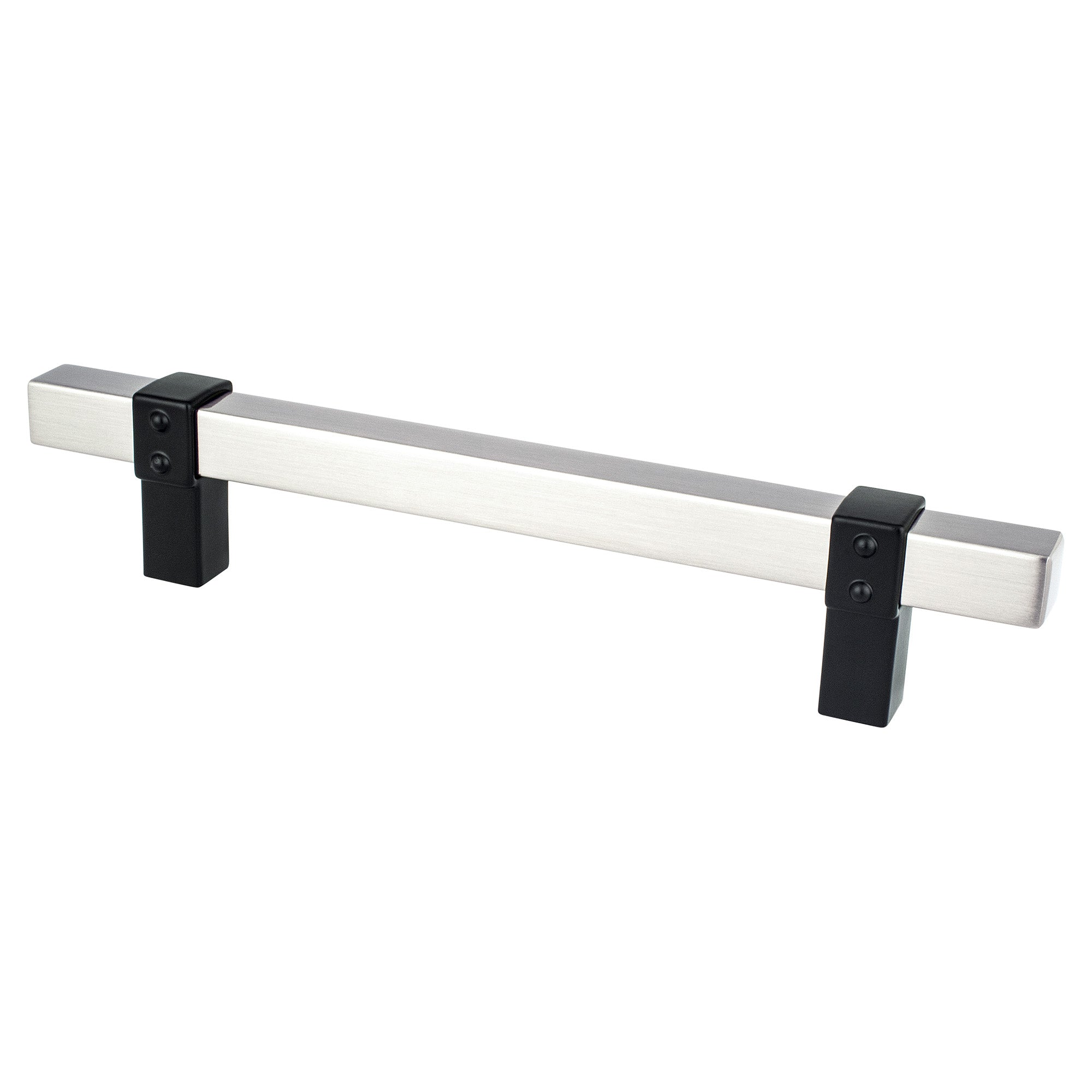 Berenson Rivet Rebel 5"(128mm) Pull, Brushed Nickel and Matte Black