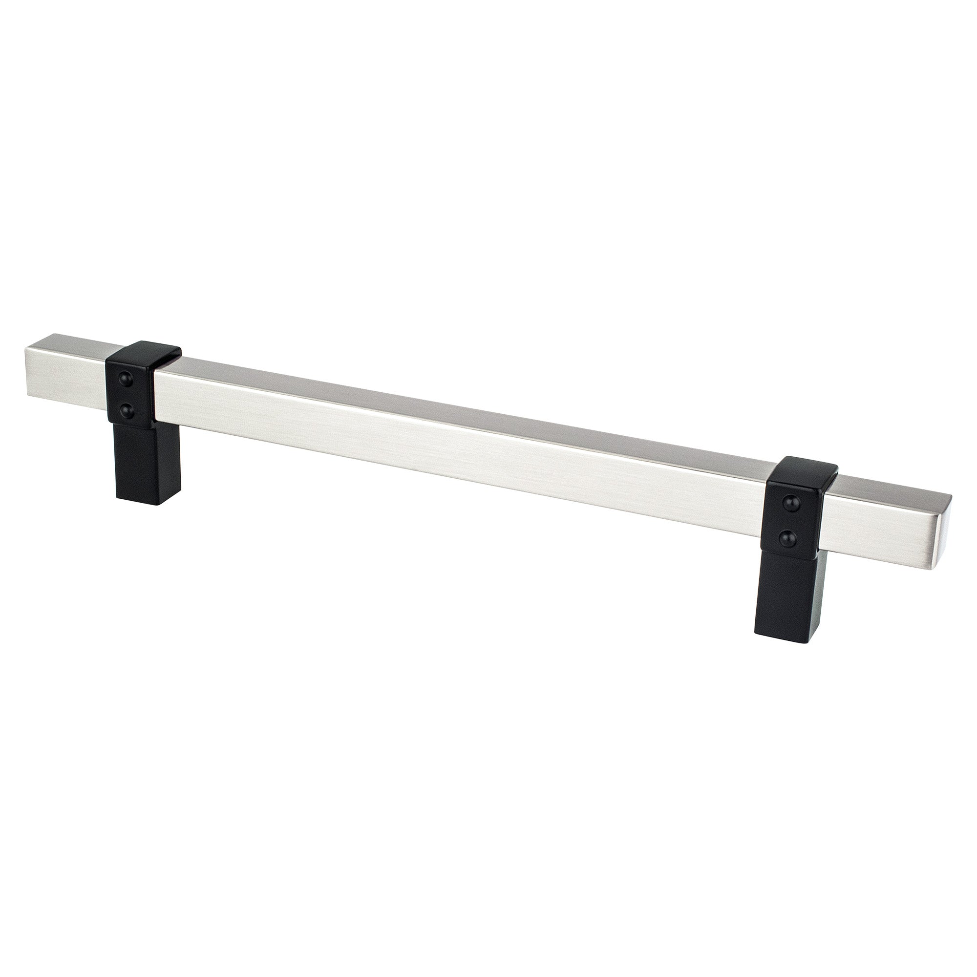 Berenson Rivet Rebel 6-5/16"(160mm) Pull, Brushed Nickel and Matte Black