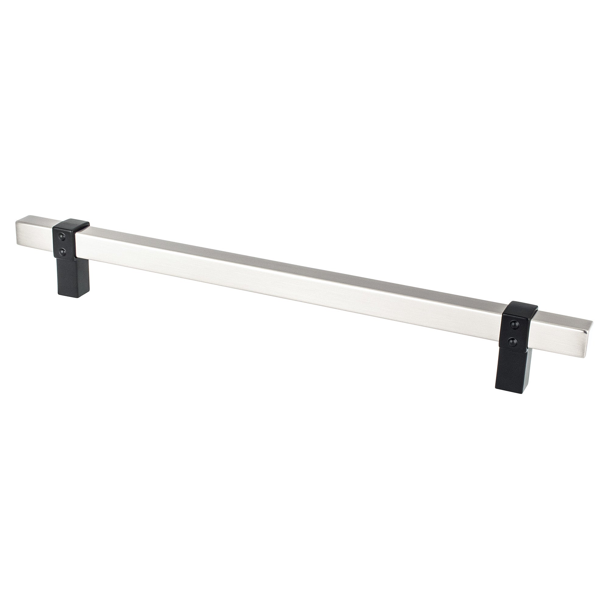 Berenson Rivet Rebel 8-13/16"(224mm) Pull, Brushed Nickel and Matte Black