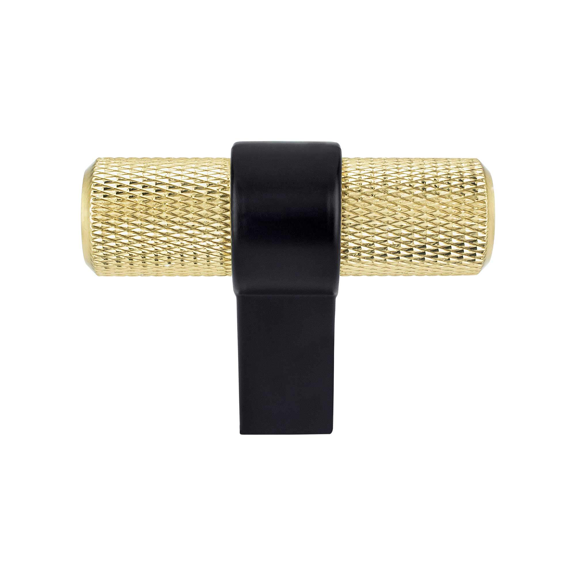 Berenson Radial Reign 2"(50mm) Knob, Modern Brushed Gold and Matte Black