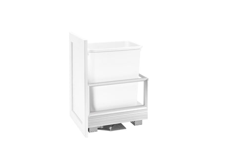 Aluminum Pullout Waste Container with Soft Open/Close for Reduced Depths