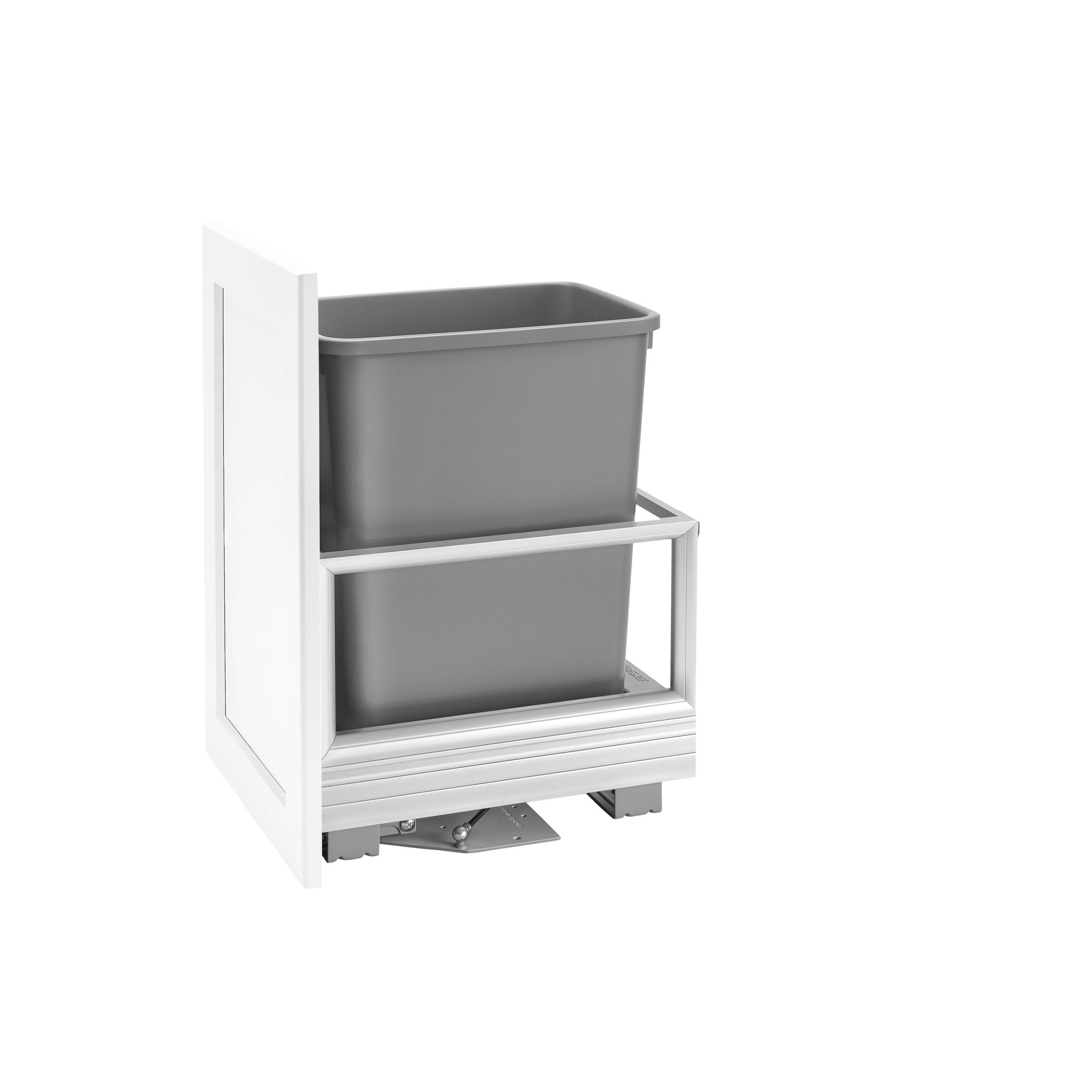 Aluminum Pullout Waste Container with Soft Open/Close for Reduced Depths