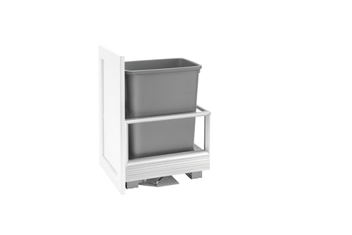 Aluminum Pullout Waste Container with Soft Open/Close for Reduced Depths