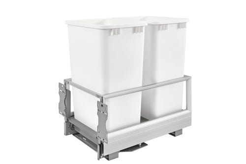 Aluminum Pullout Waste Container for Full-Height Cabinet with Soft Open/Close