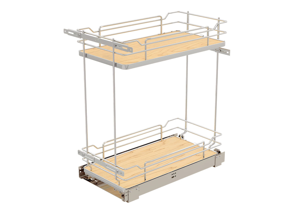 11" Two-Tier Pullout Maple Wire Organizer