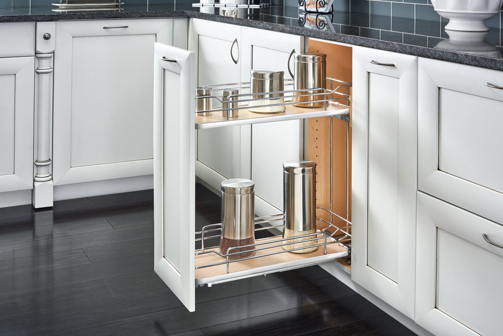 11" Two-Tier Pullout Maple Wire Organizer
