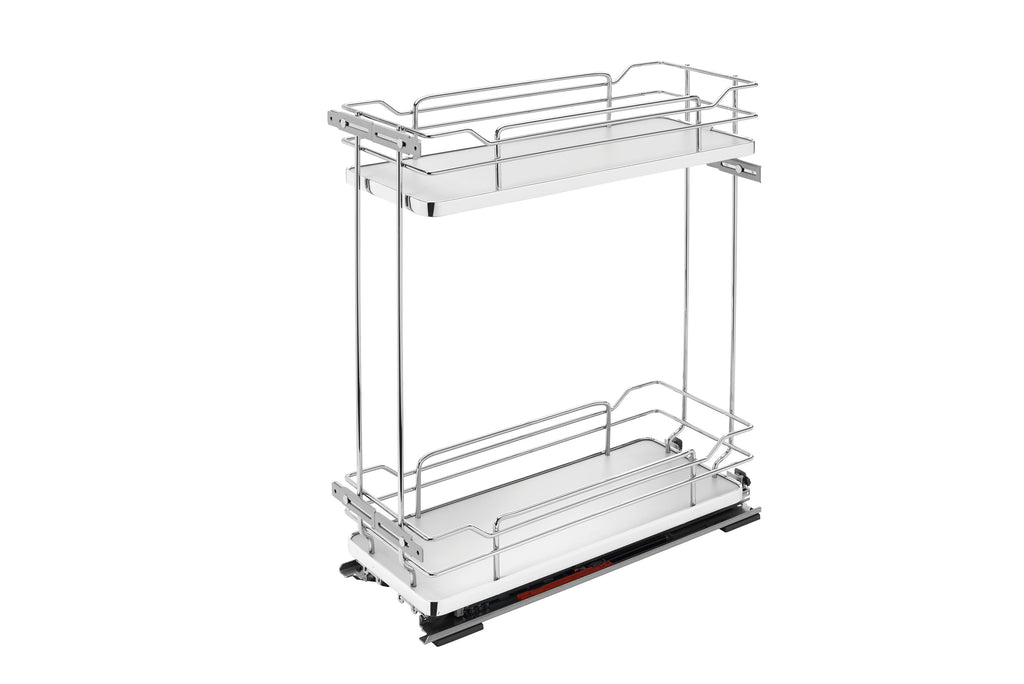 8" Two-Tier Pullout Gray Wire Organizer