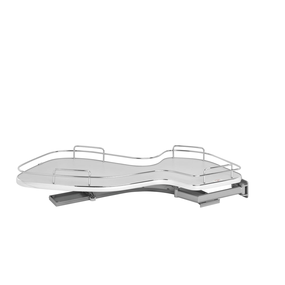 Gray Solid Bottom Chrome Wire Single-Tier "Cloud" Optimizer for 15" Right Opening/Blind Left Corner Cabinets