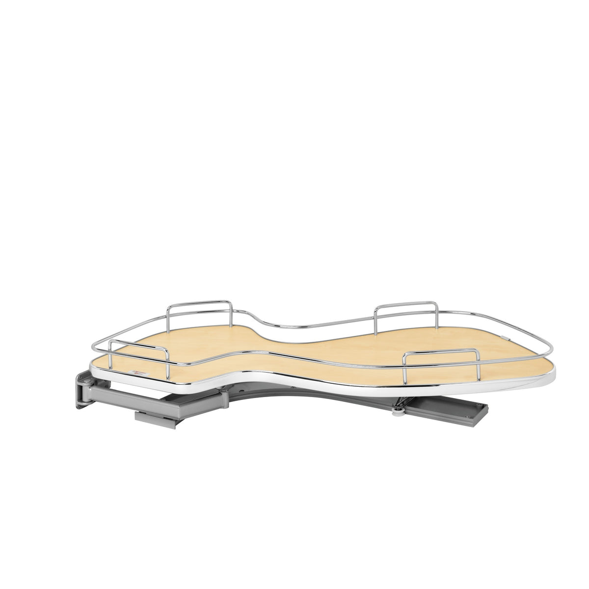 Maple Solid Bottom Chrome Wire Single-Tier "Cloud" Optimizer for 15" Left Opening/Blind Right Corner Cabinets