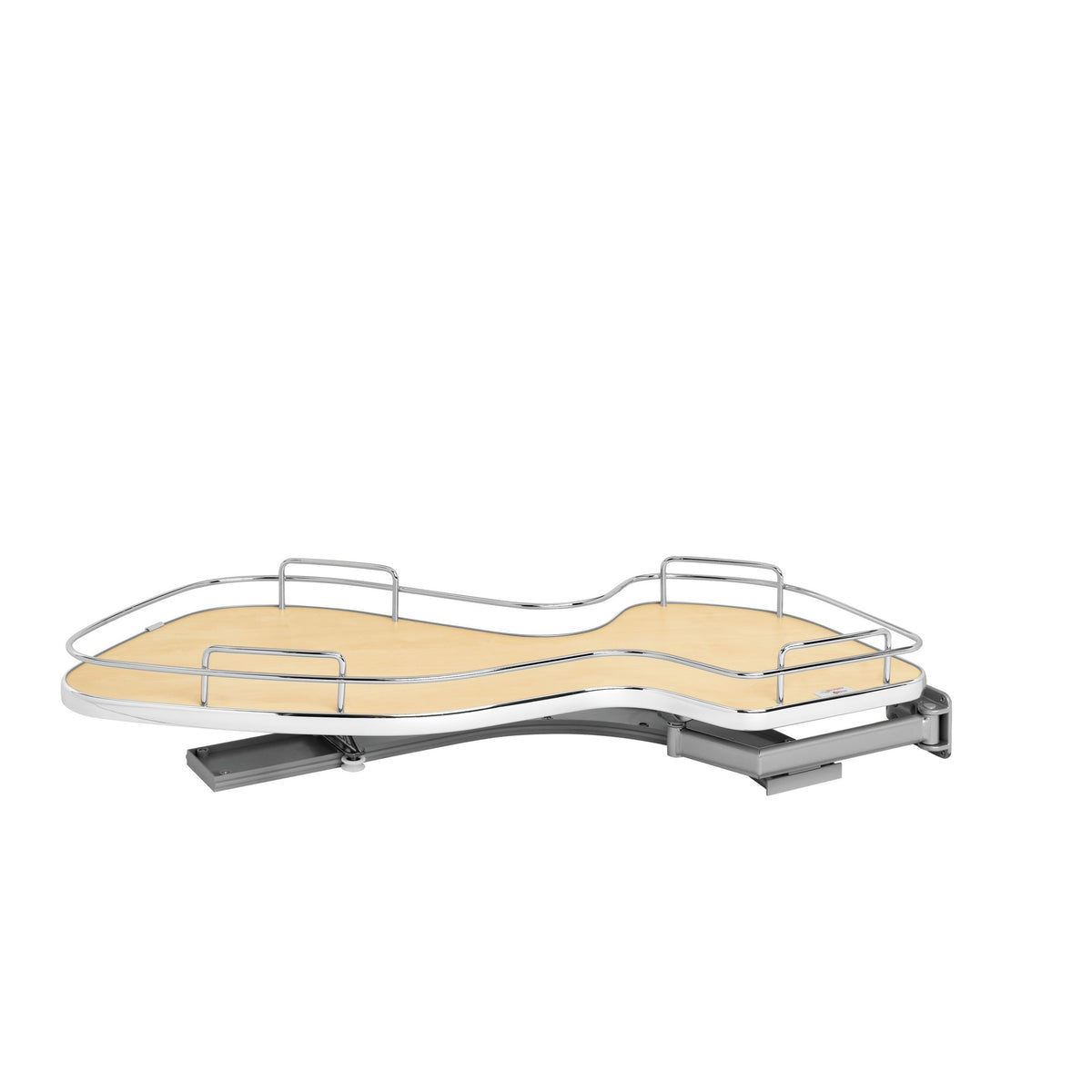 Maple Solid Bottom Chrome Wire Single-Tier "Cloud" Optimizer for 15" Right Opening/Blind Left Corner Cabinets