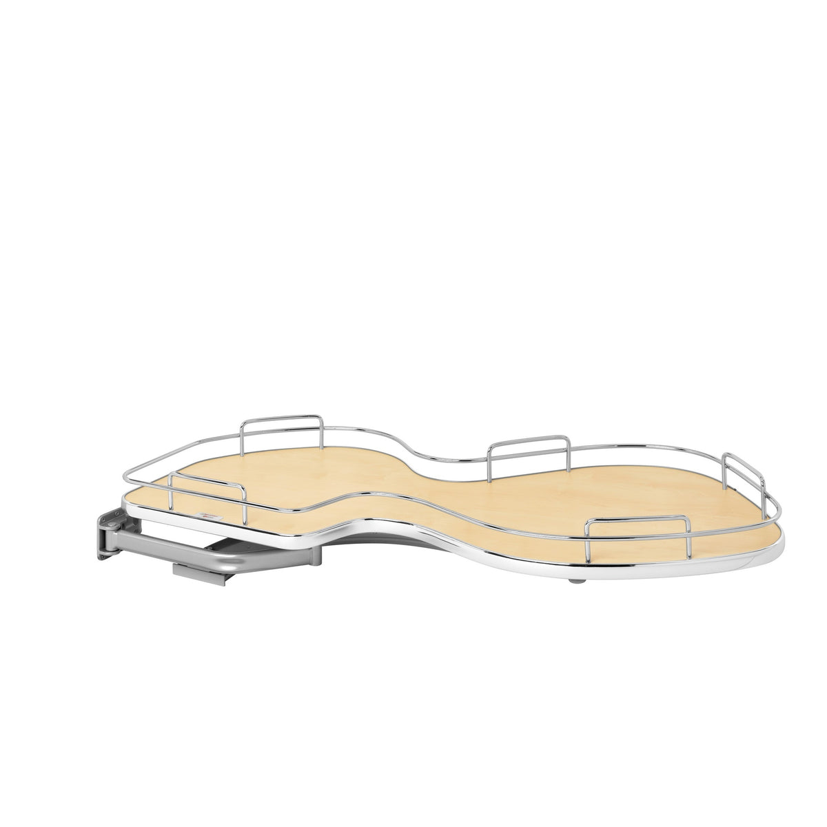 Maple Solid Bottom Chrome Wire Solid Bottom Single Shelf for 18" Left Opening/Blind Right Corner Cabinets