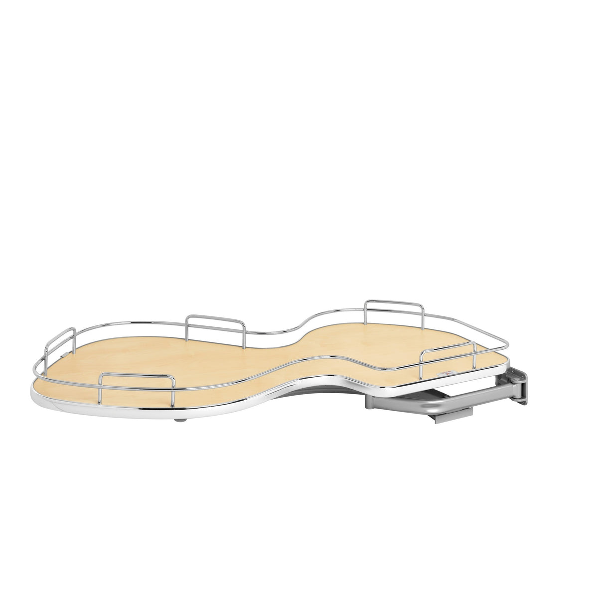 Maple Solid Bottom Chrome Wire Solid Bottom Single Shelf for 18" Right Opening/Blind Left Corner Cabinets