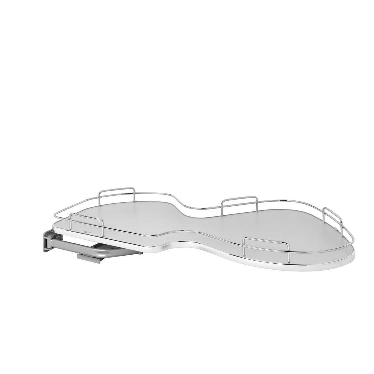 Gray Solid Bottom Chrome Wire Single-Tier "Cloud" Optimizer for 21" Left Opening/Blind Right Corner Cabinets