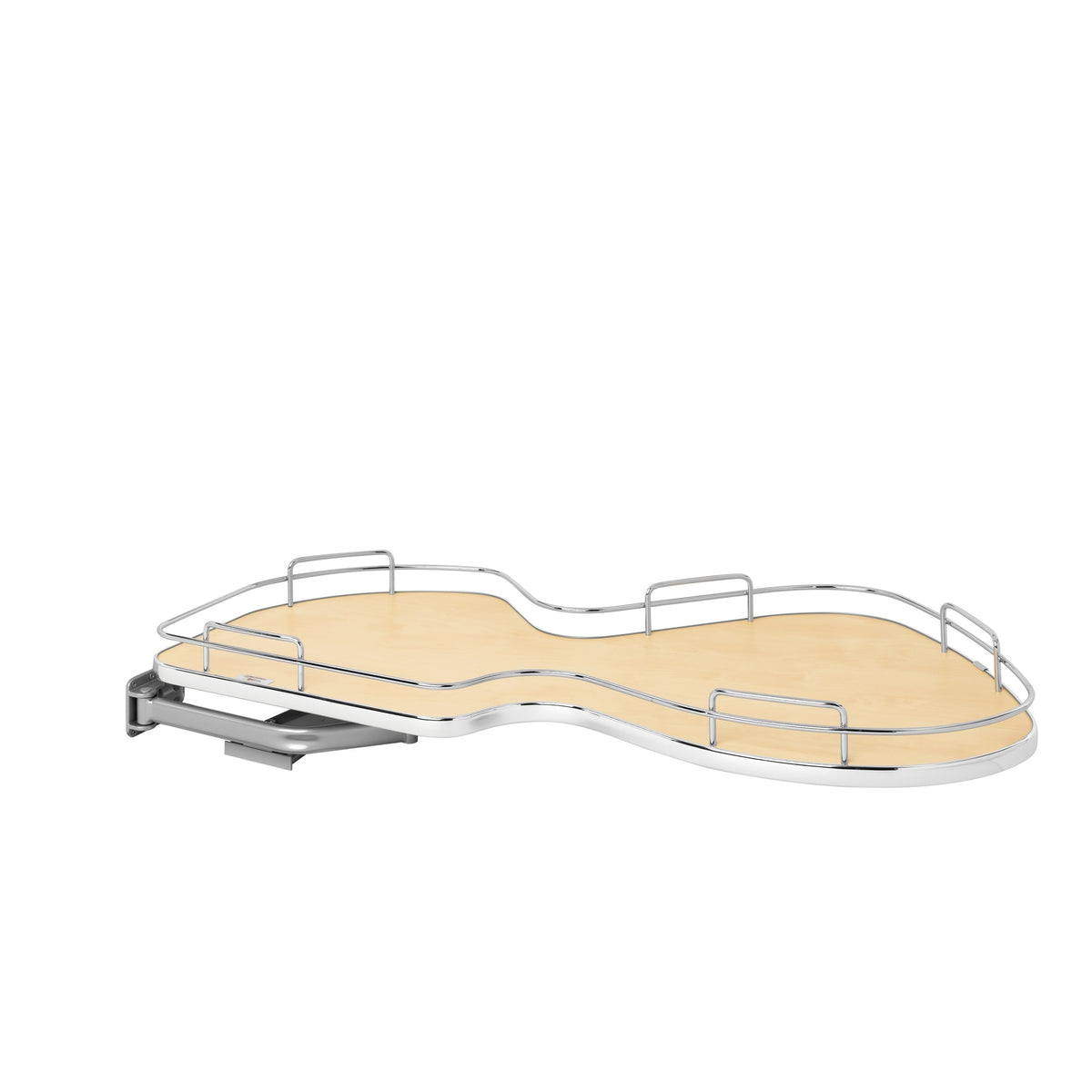 Maple Solid Bottom Chrome Wire Single-Tier "Cloud" Optimizer for 21" Left Opening/Blind Right Corner Cabinets