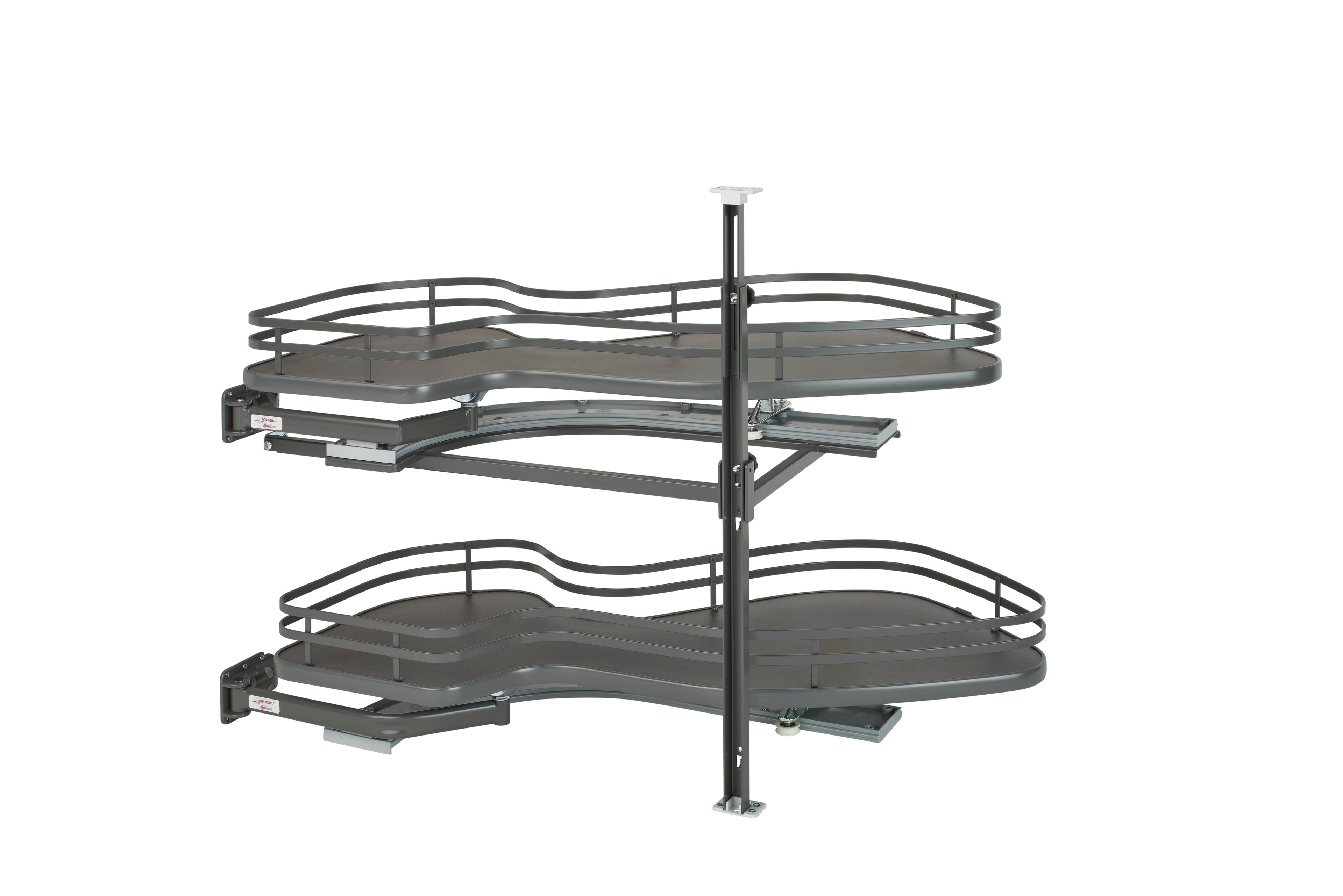 Orion Gray Solid Bottom Flat Wire Two-Tier "Cloud" Optimizer for 15" Left Opening/Blind Right Corner Cabinets