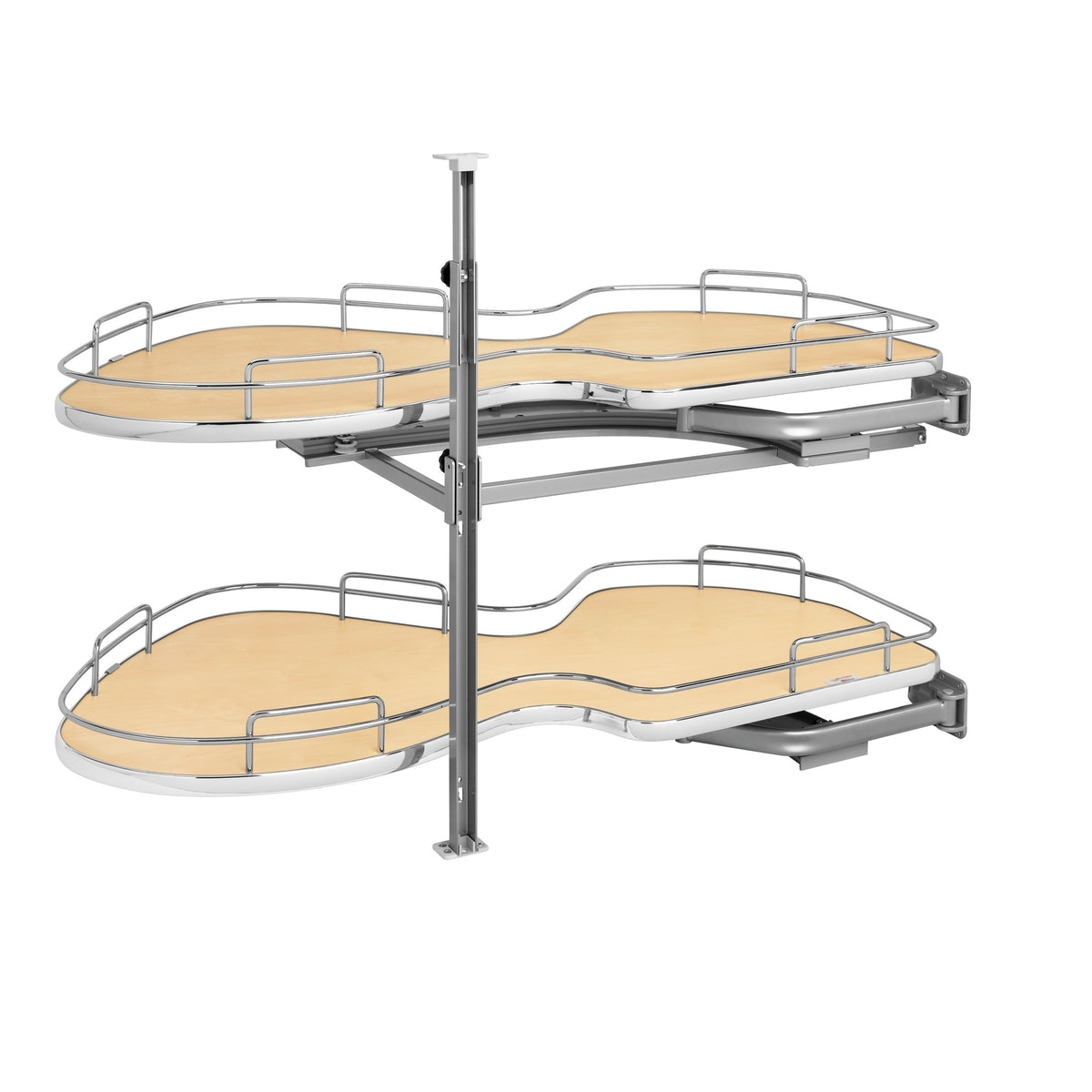 Maple Solid Bottom Chrome Wire Two-Tier "Cloud" Optimizer for 21" Right Opening/Blind Left Corner Cabinets