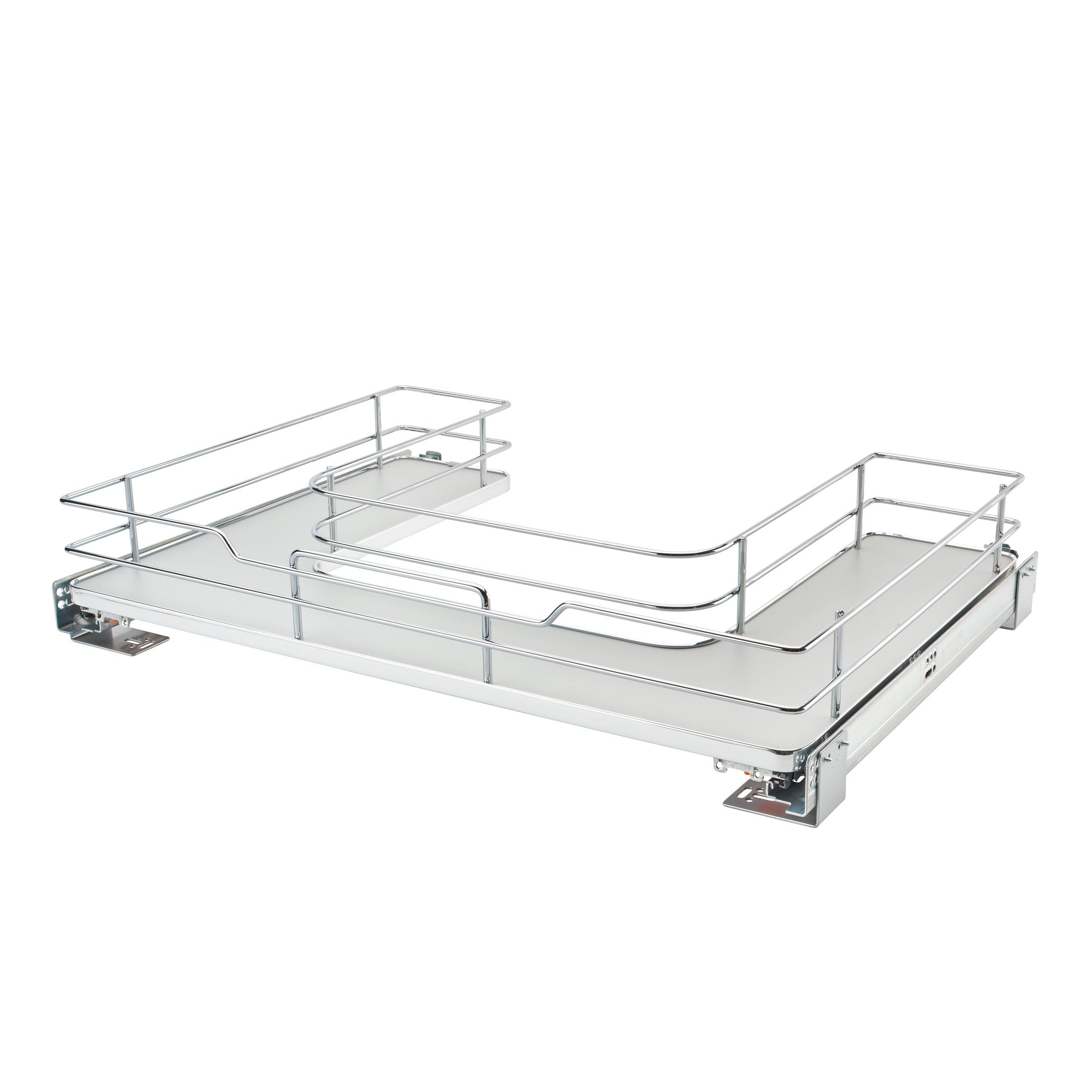 Gray Solid Bottom U-Shaped Vanity Pullout w/ BLUMOTION Soft-Close for 33" Sink Base
