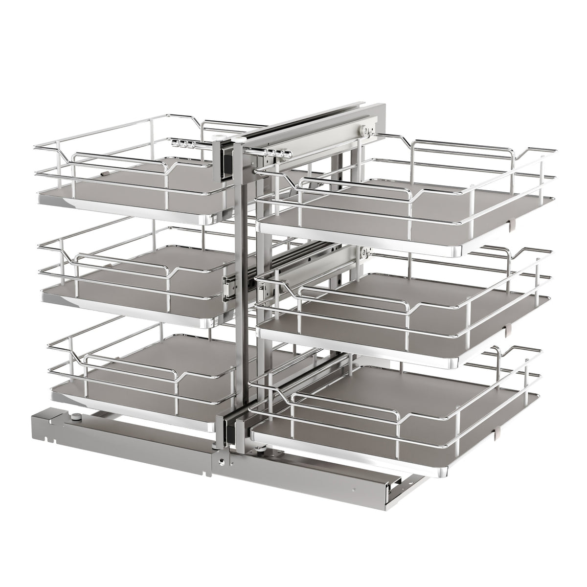 Gray Three-Tier Elite Optimizer w/ Soft-Close for 18" Blind Corner Cabinet Openings