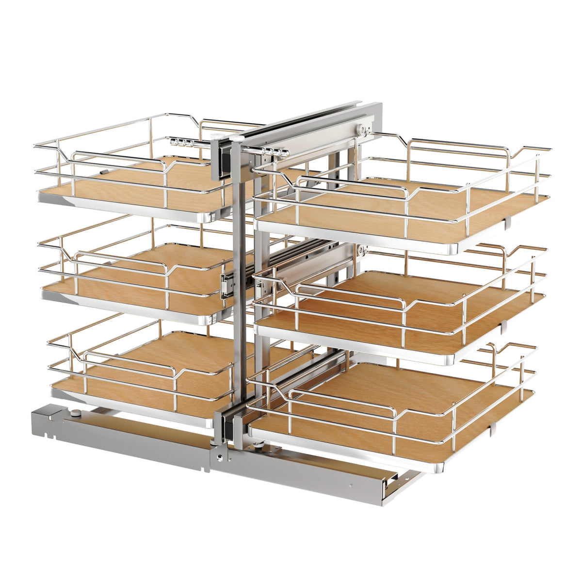Maple Three-Tier Elite Optimizer w/ Soft-Close for 18" Blind Corner Cabinet Openings