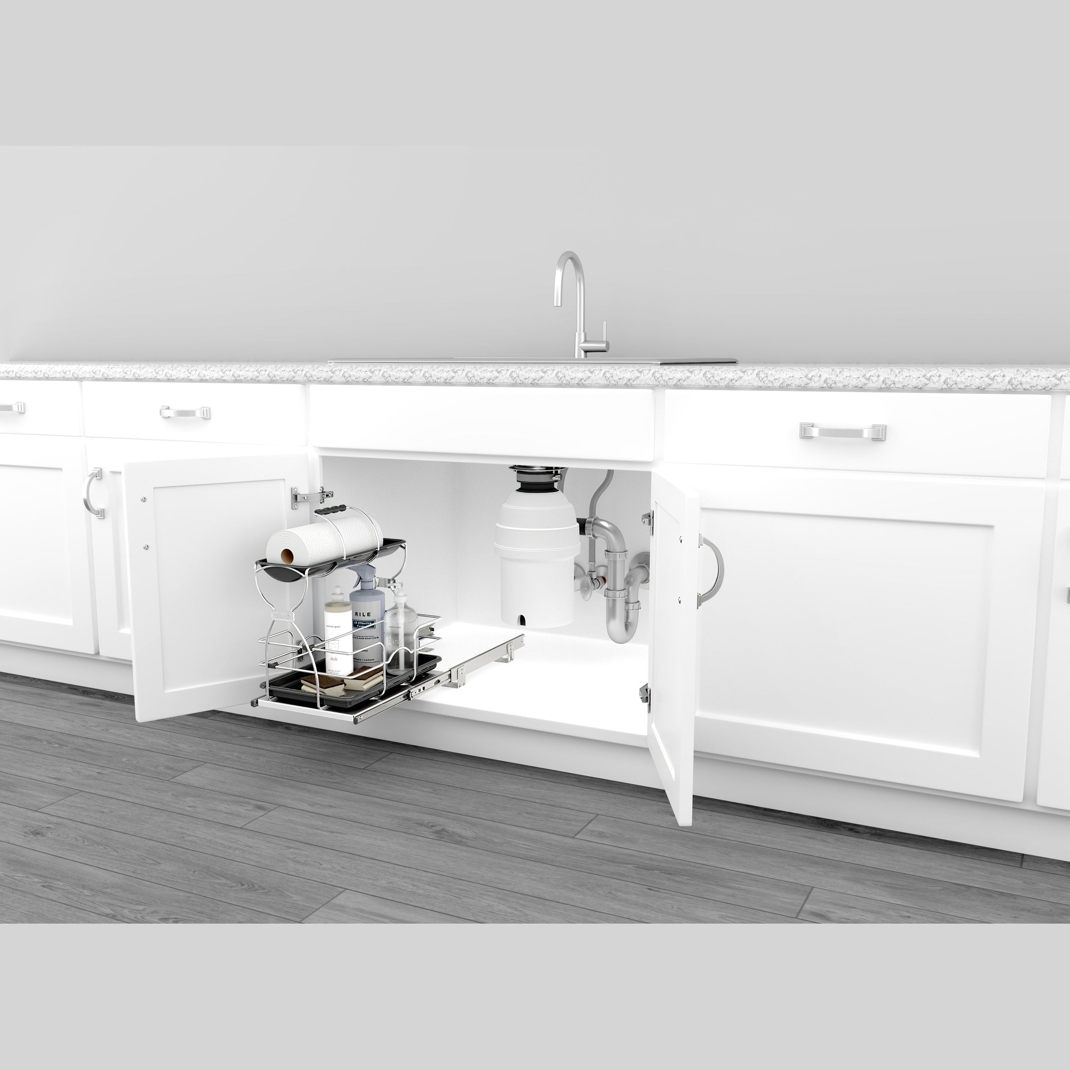 Undersink Cleaning Caddy for 30" Sink Cabinet w/ 15" Opening