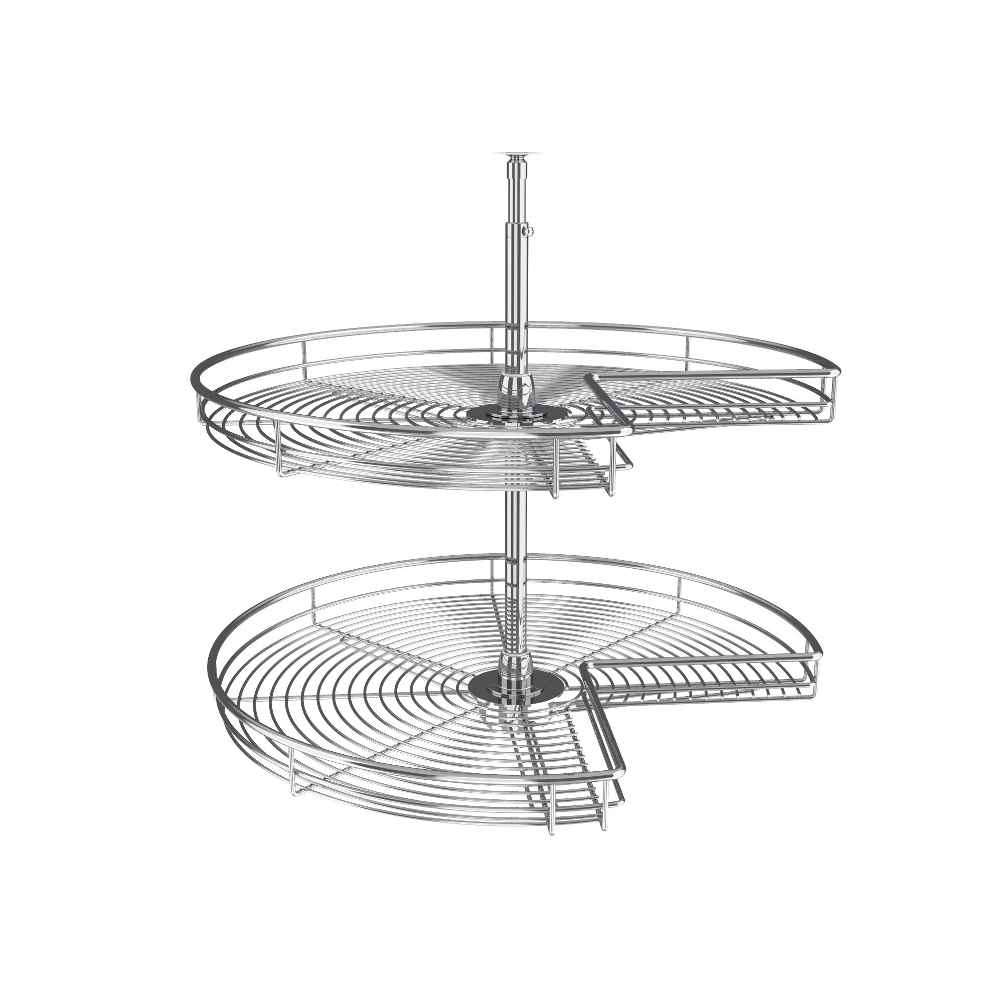 Steel Kidney-Shaped 2-Shelf Lazy Susans for Corner Base Cabinets