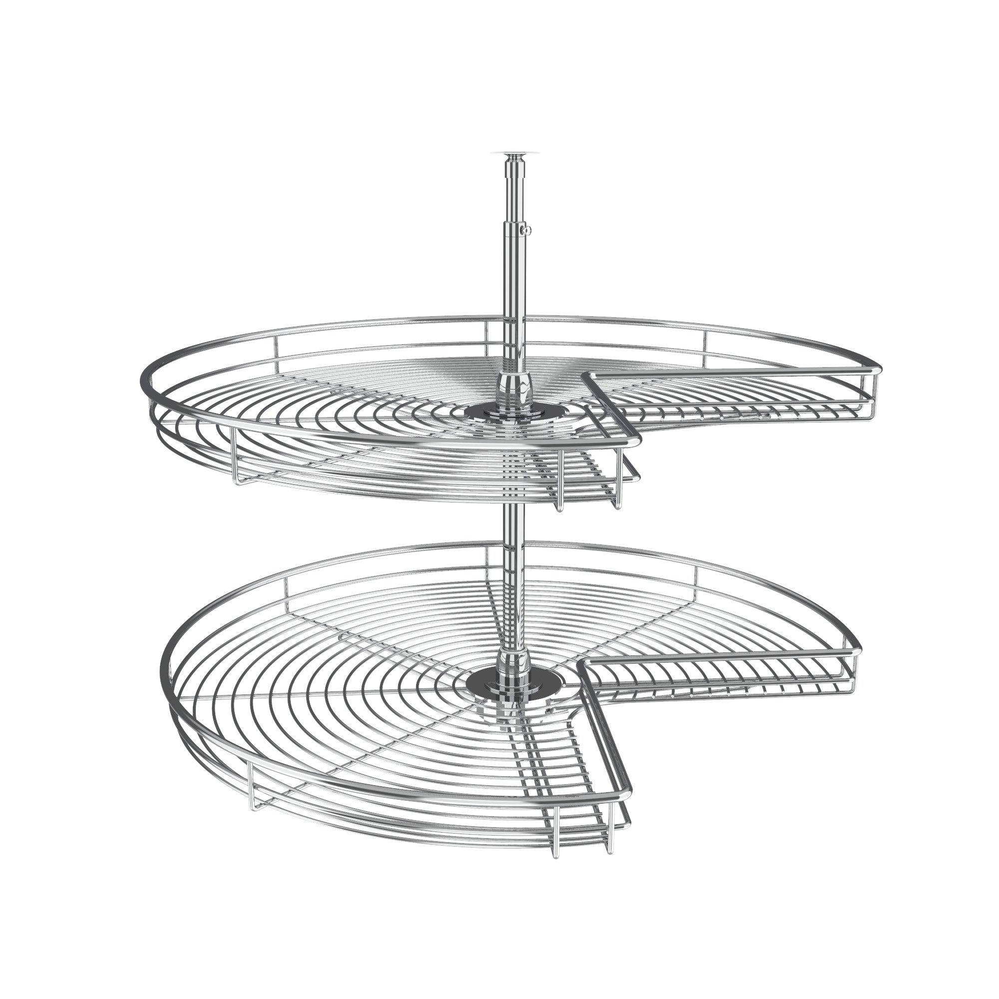 Steel Kidney-Shaped 2-Shelf Lazy Susans for Corner Base Cabinets