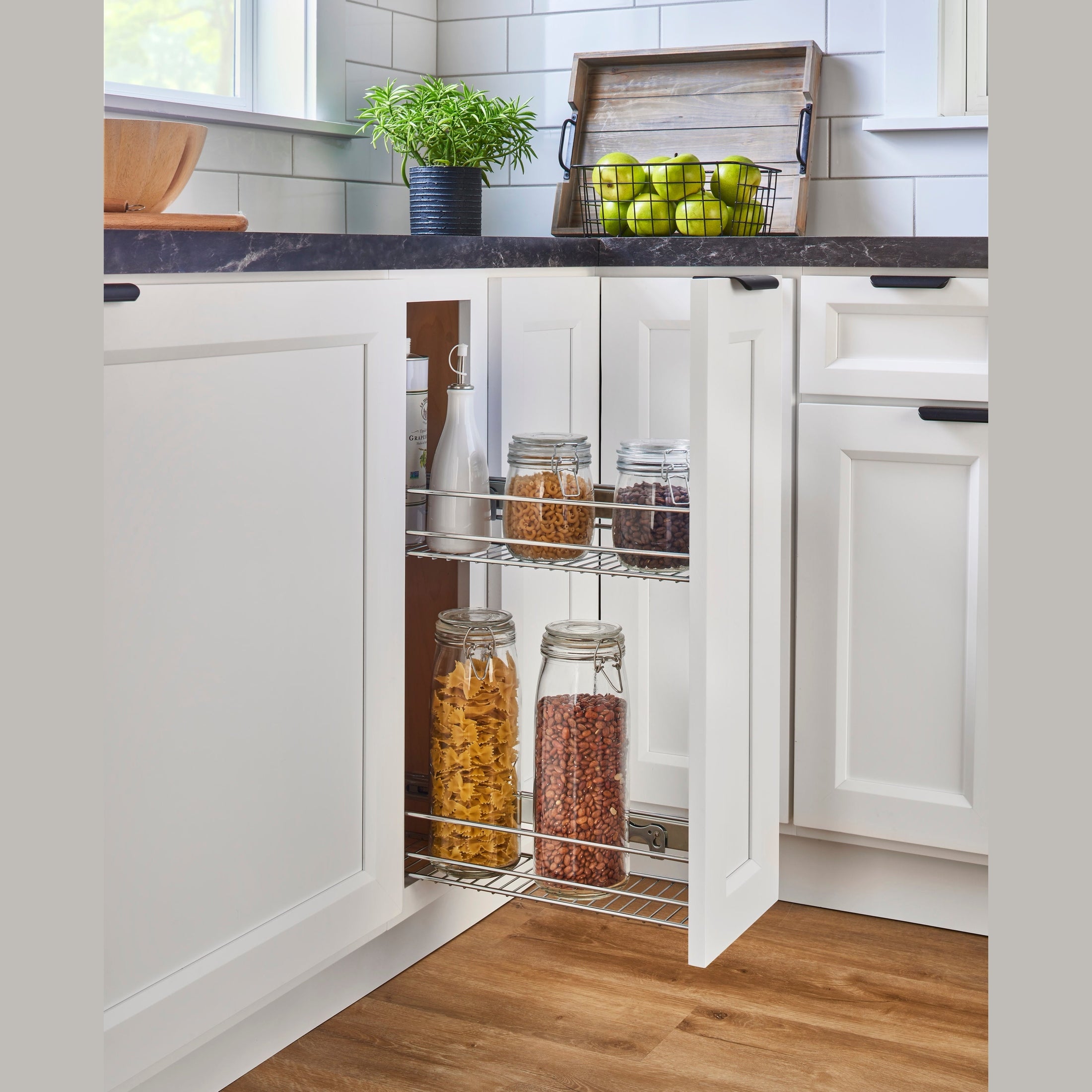 5-1/2" Wide Two-Tier Pullout Base Organizer for 9" Base Cabinet
