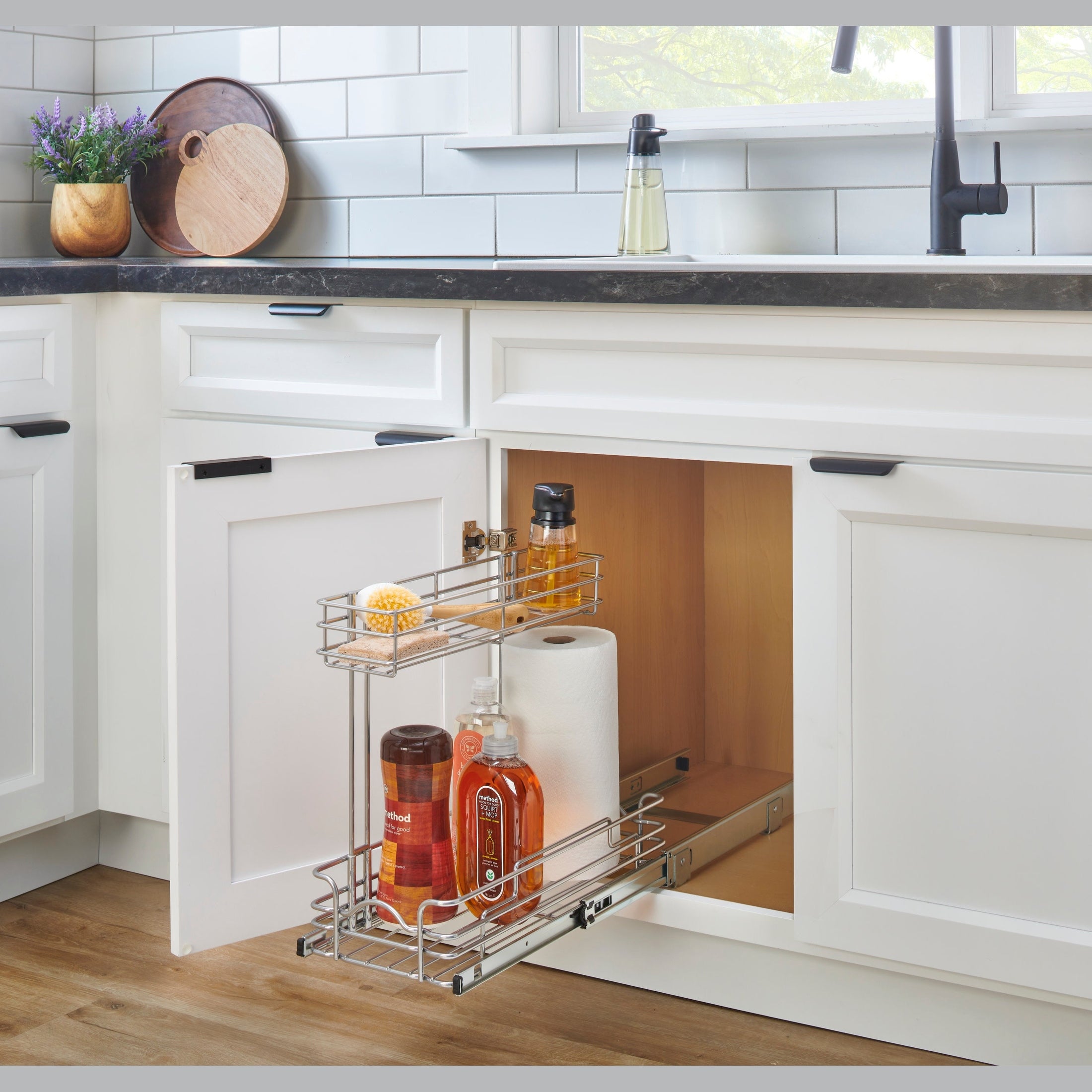 Two-Tier Undersink Steel Wire Pullout Container