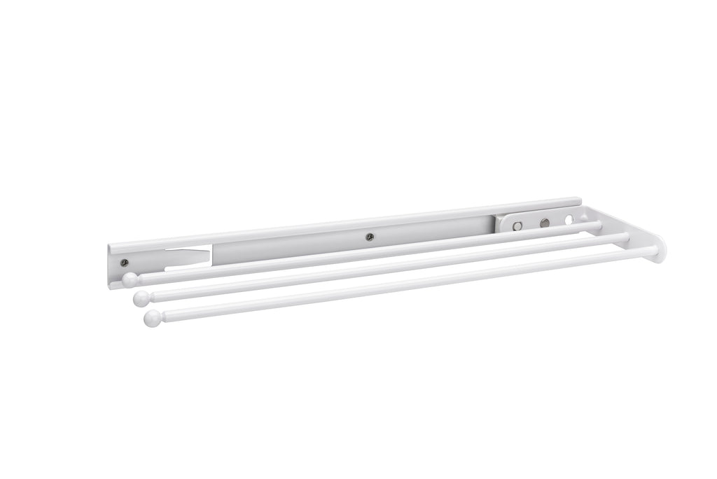 White Undersink 3-Prong Pullout Dish Towel Bar
