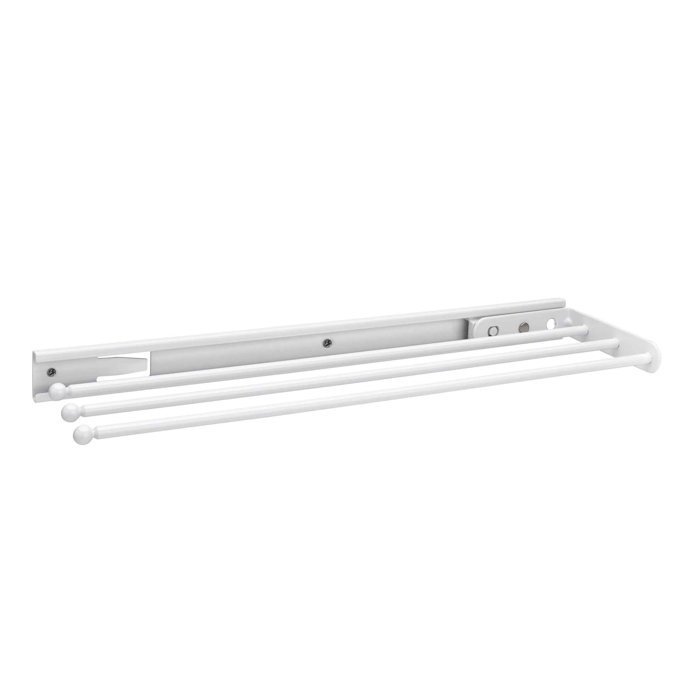 White Undersink 3-Prong Pullout Dish Towel Bar