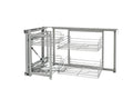 Chrome Two-Tier Wire Bottom Door-Mount Optimizer for 15" Blind Corner Cabinet Openings