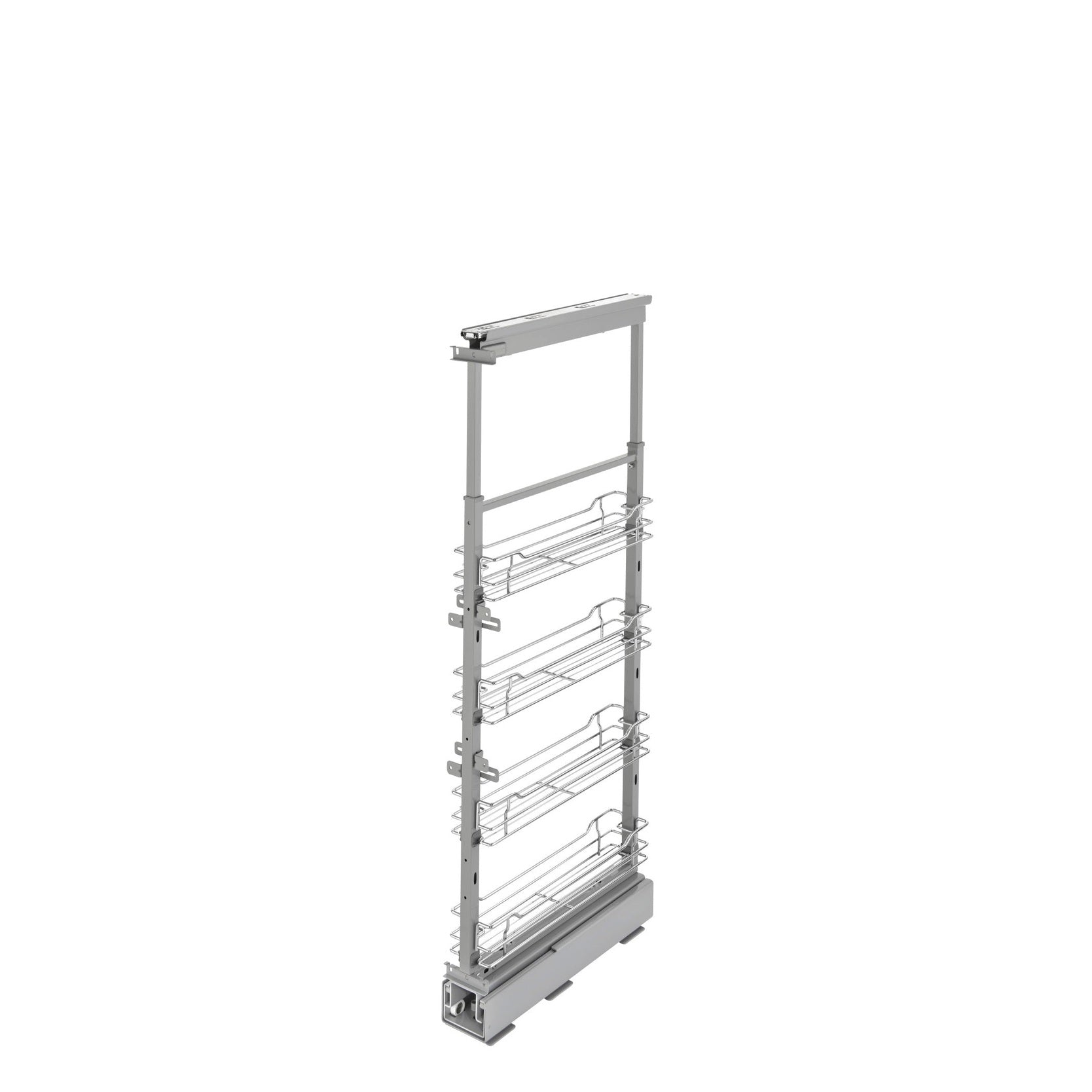 Chrome Wire (4) Shelf Pullout w/ Soft-Close for 9" Face Frame Pantry w/ Height of 43-13/32" to 50-3/4"