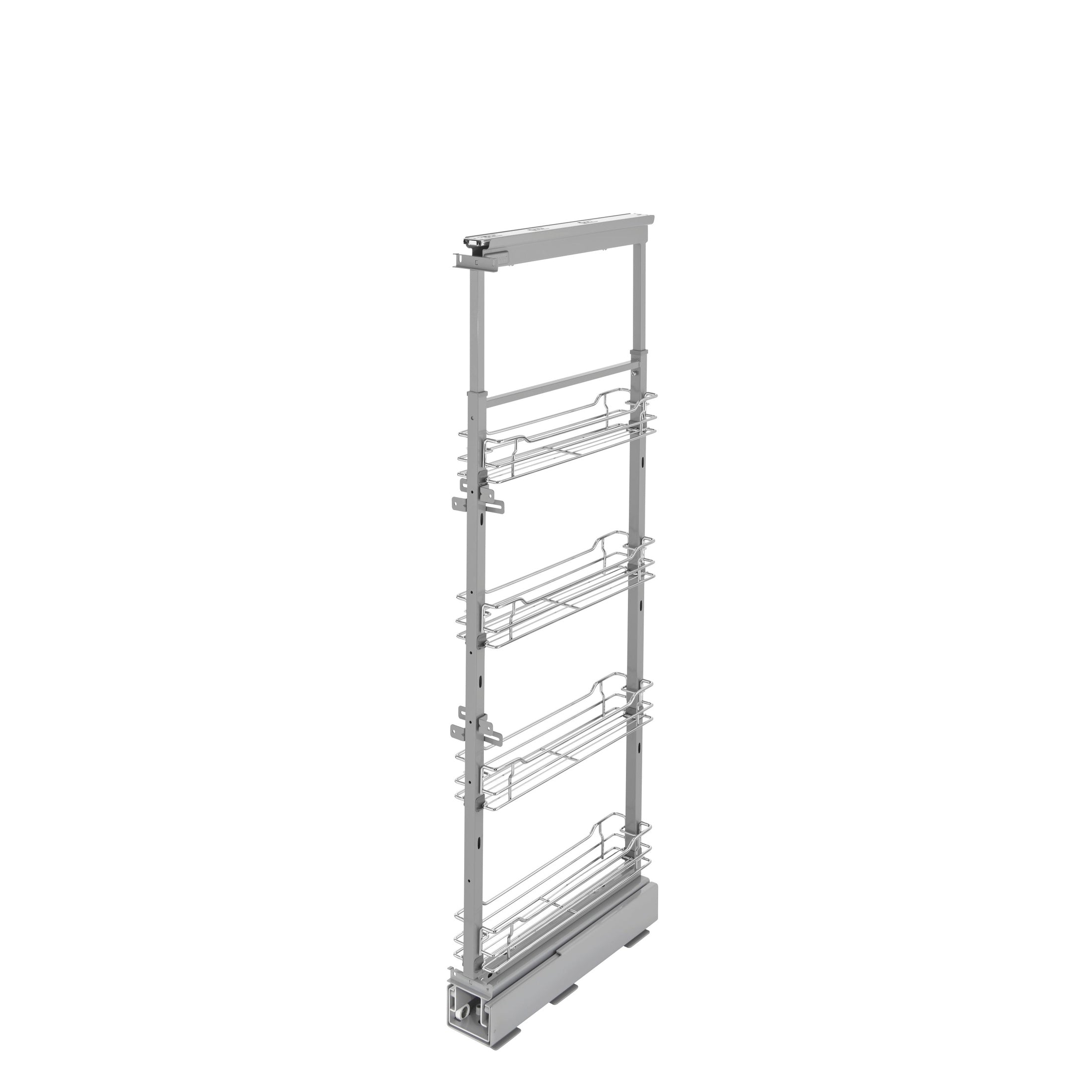 Chrome Wire (4) Shelf Pullout w/ Soft-Close for 9" Face Frame Pantry w/ Height of 50-3/4 to 58-9/32"