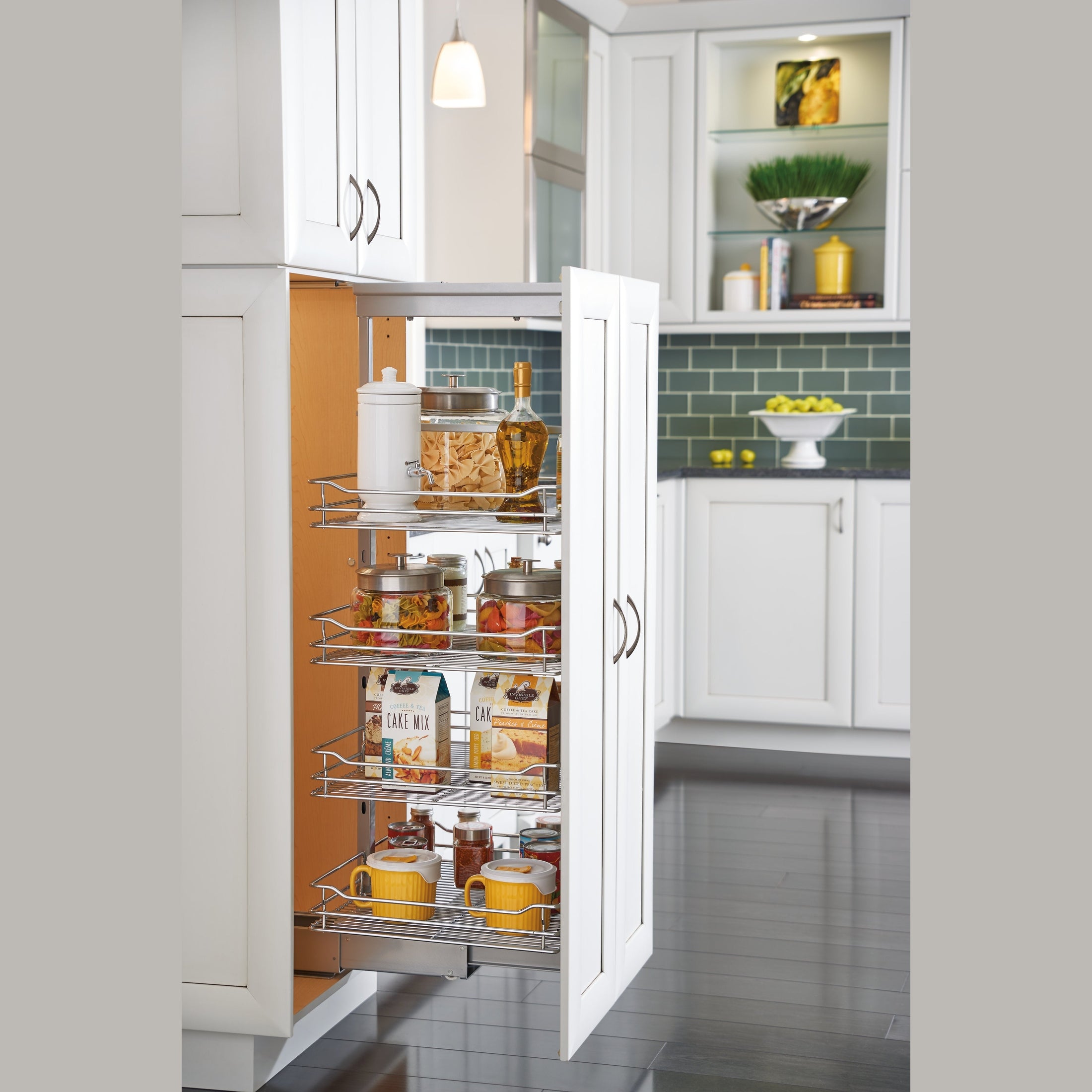 Chrome Wire (5) Shelf Pullout w/ Soft-Close for 9" Face Frame Pantry w/ Height of 58-1/4" to 65-3/4"