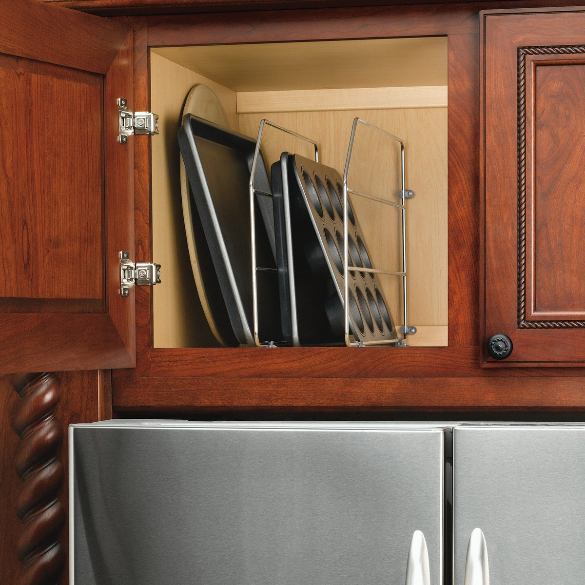 12 in. Chrome Bakeware and Tray Divider for Wall/Base Cabinets
