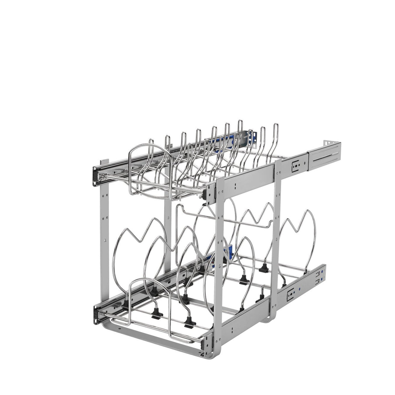 12 in. Pullout Two-Tier Base Cabinet Cookware Organizer w/ Soft-Close Slides