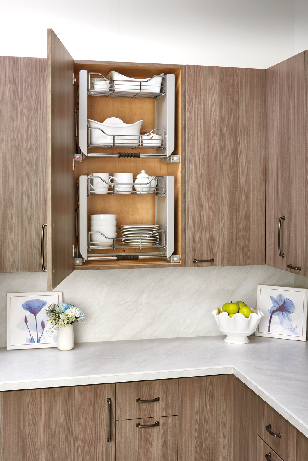 Small Wall Cabinet Pull-Down Shelving System