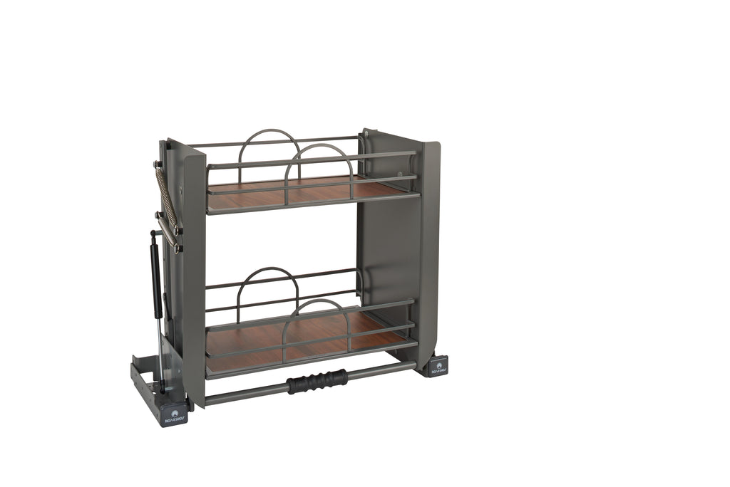 Solid Bottom Pulldown Shelving System for 24" Wall