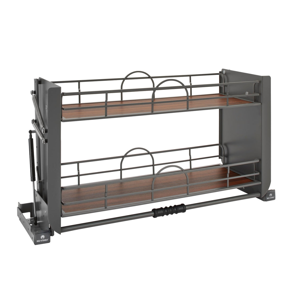 Solid Bottom Pulldown Shelving System for 36" Wall