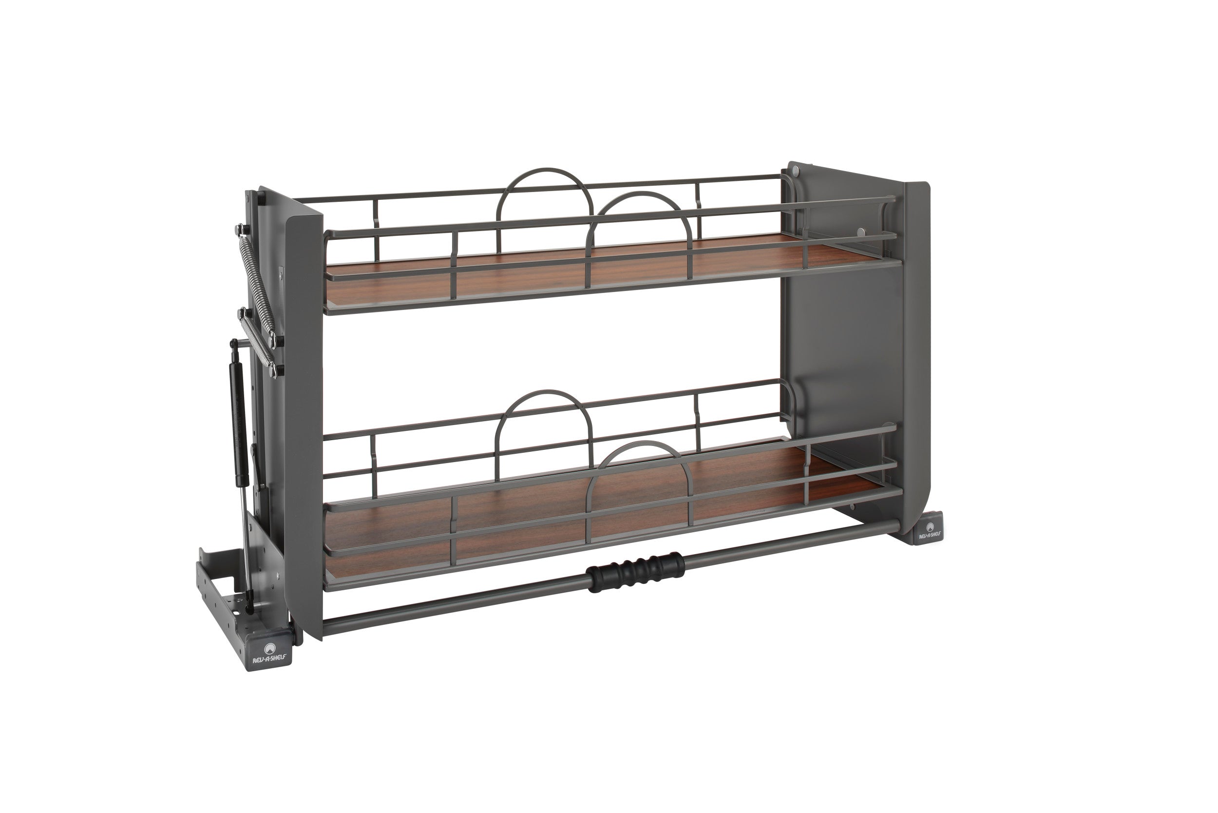Solid Bottom Pulldown Shelving System for 36" Wall