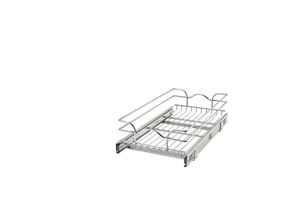 12" W x 22" D Base Cabinet Pullout Chrome Wire Basket