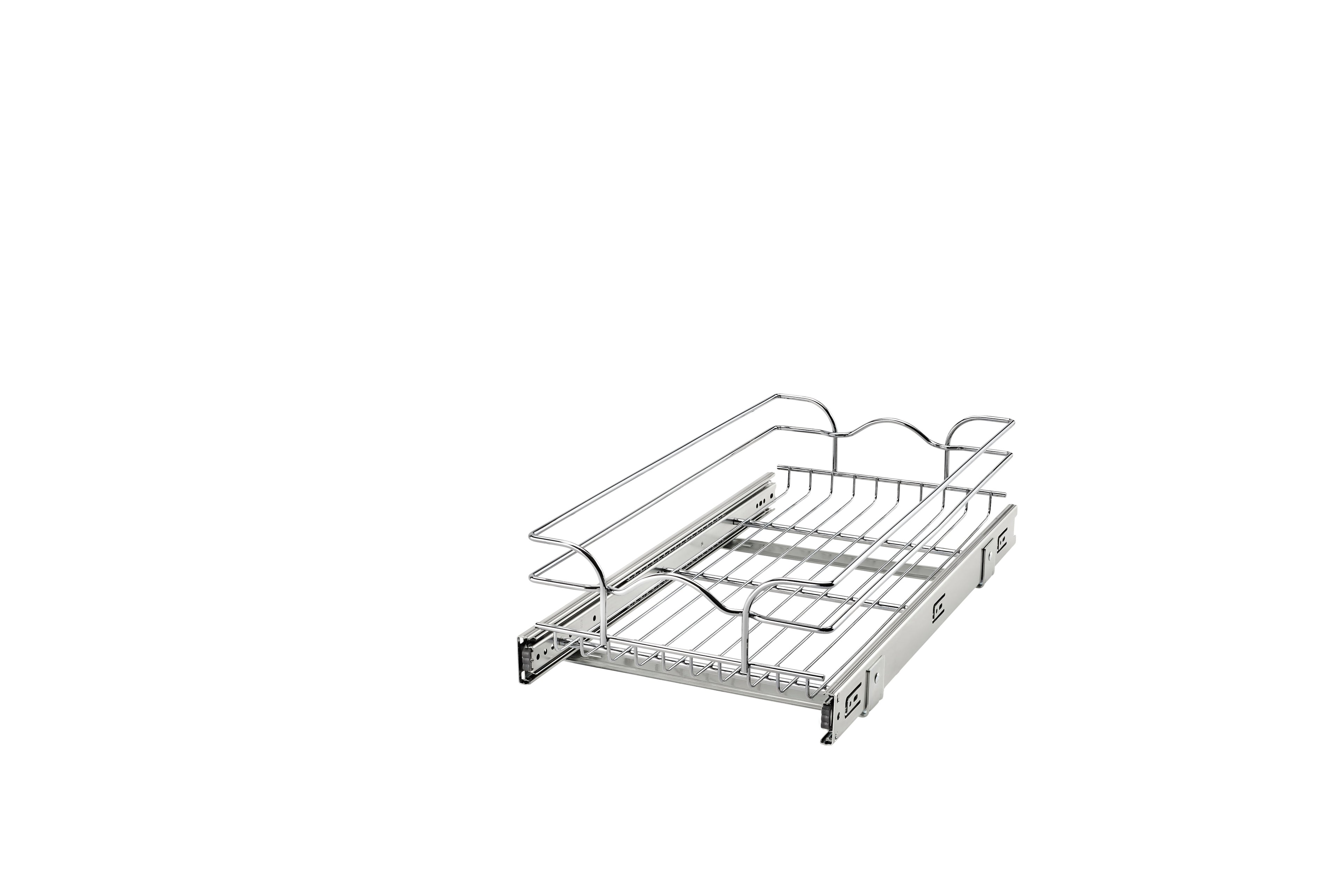 12" W x 22" D Base Cabinet Pullout Chrome Wire Basket