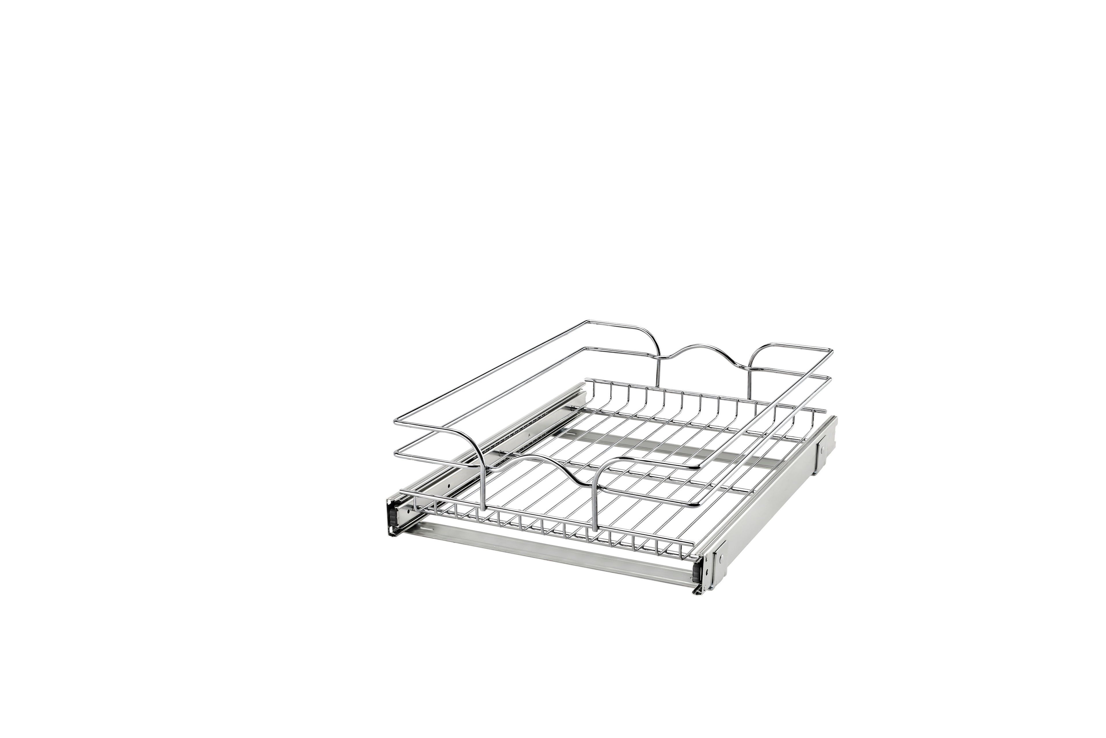 15" W x 20" D Base Cabinet Pullout Chrome Wire Basket