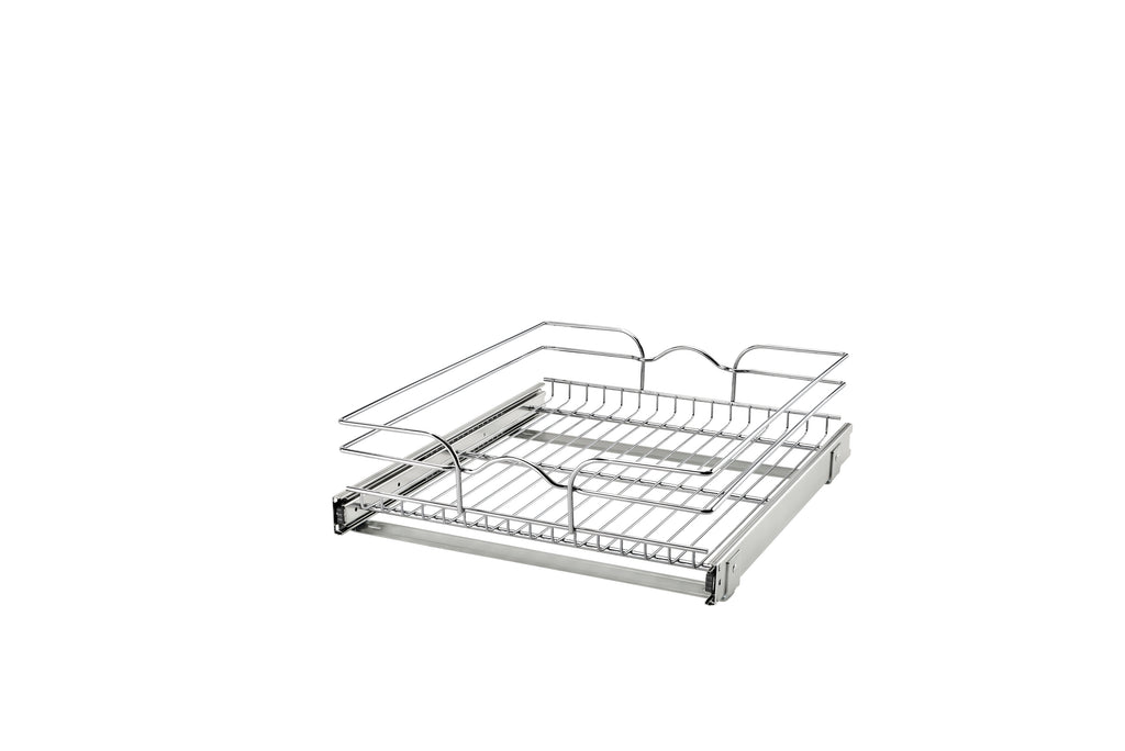 18" W x 20" D Base Cabinet Pullout Chrome Wire Basket