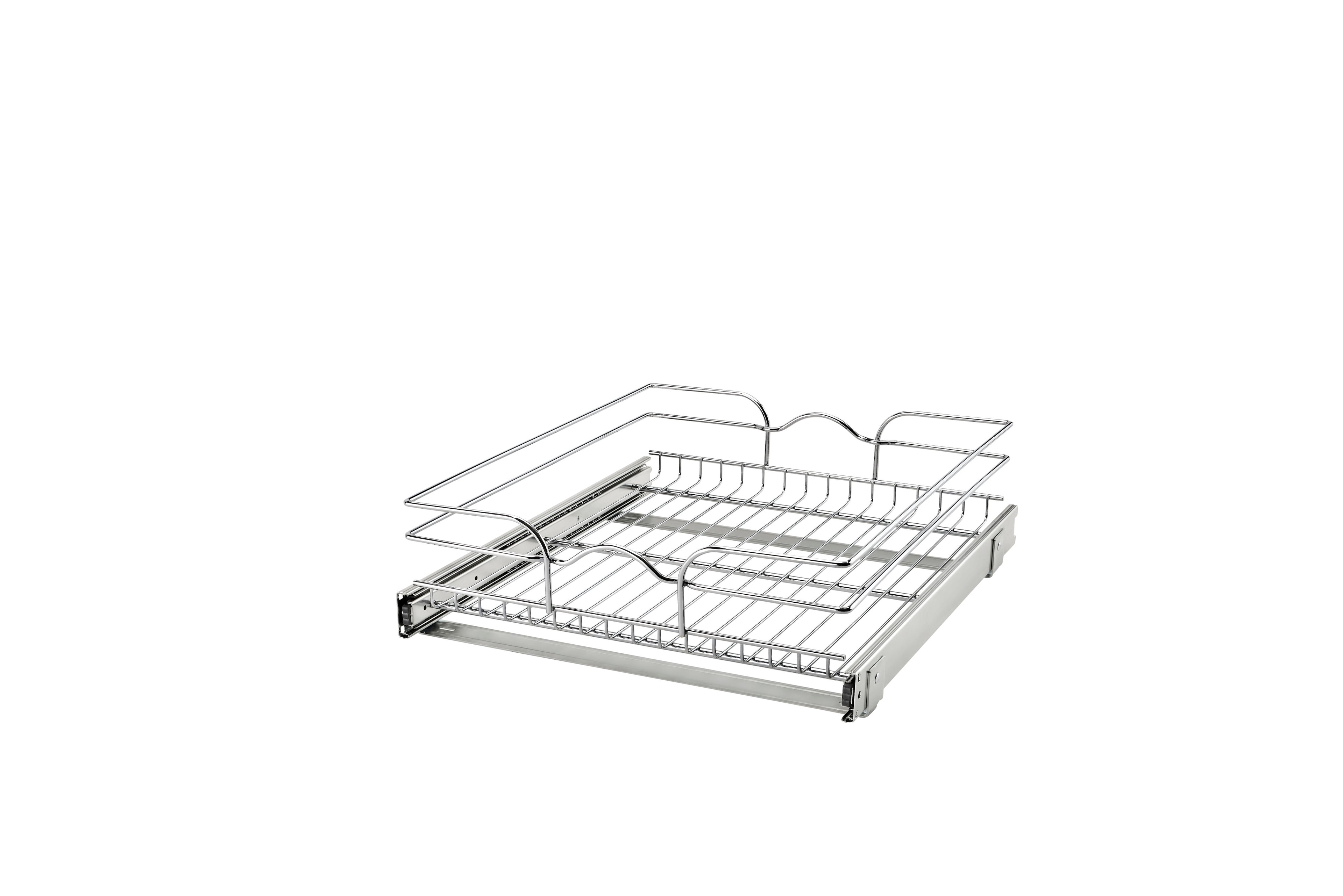 18" W x 20" D Base Cabinet Pullout Chrome Wire Basket