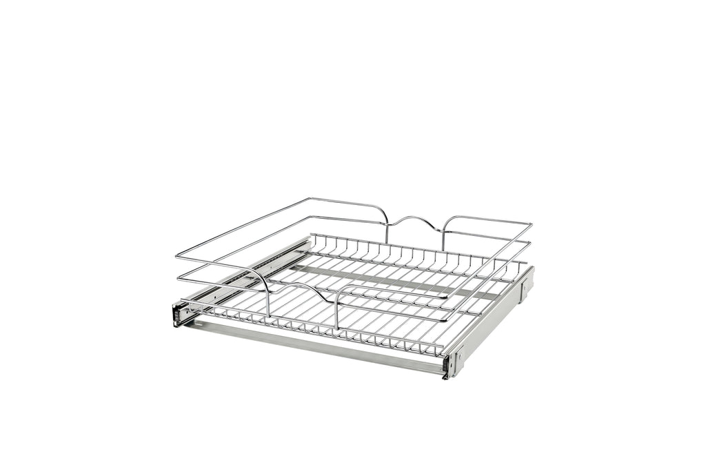 21" W x 20" D Base Cabinet Pullout Chrome Wire Basket