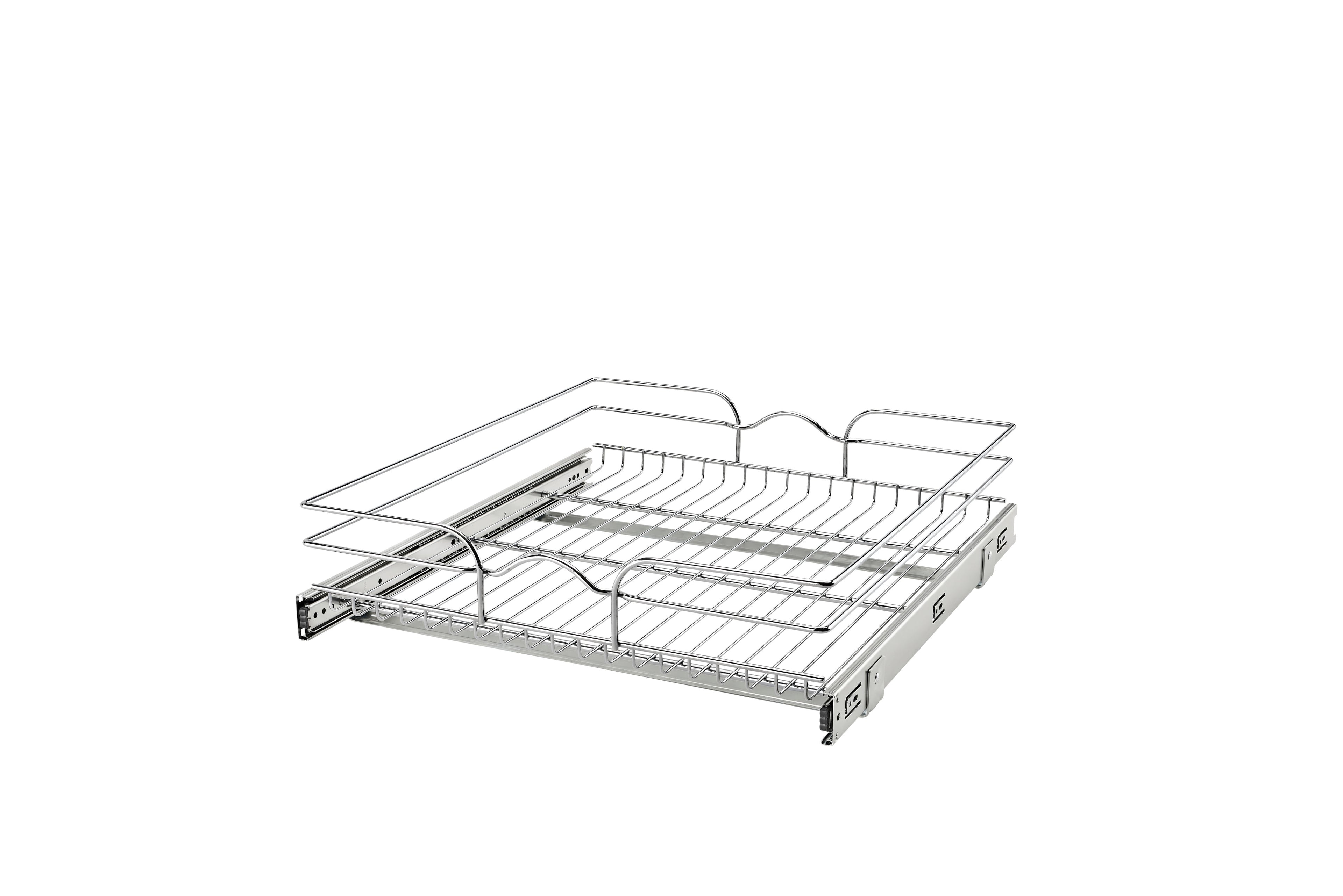 21" W x 22" D Base Cabinet Pullout Chrome Wire Basket