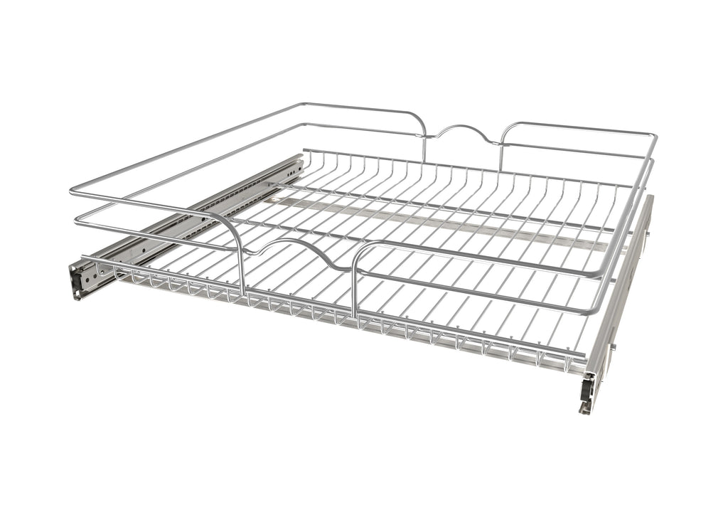 24" W x 22" D Base Cabinet Pullout Chrome Wire Basket