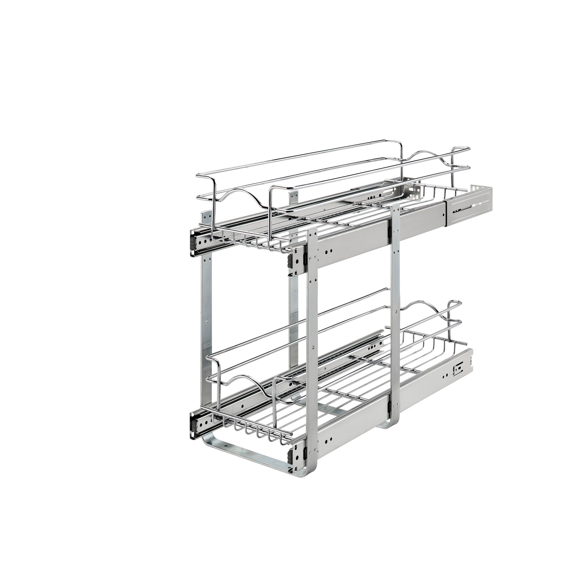9" W x 22" D Base Cabinet Pullout Chrome 2-Tier Wire Basket