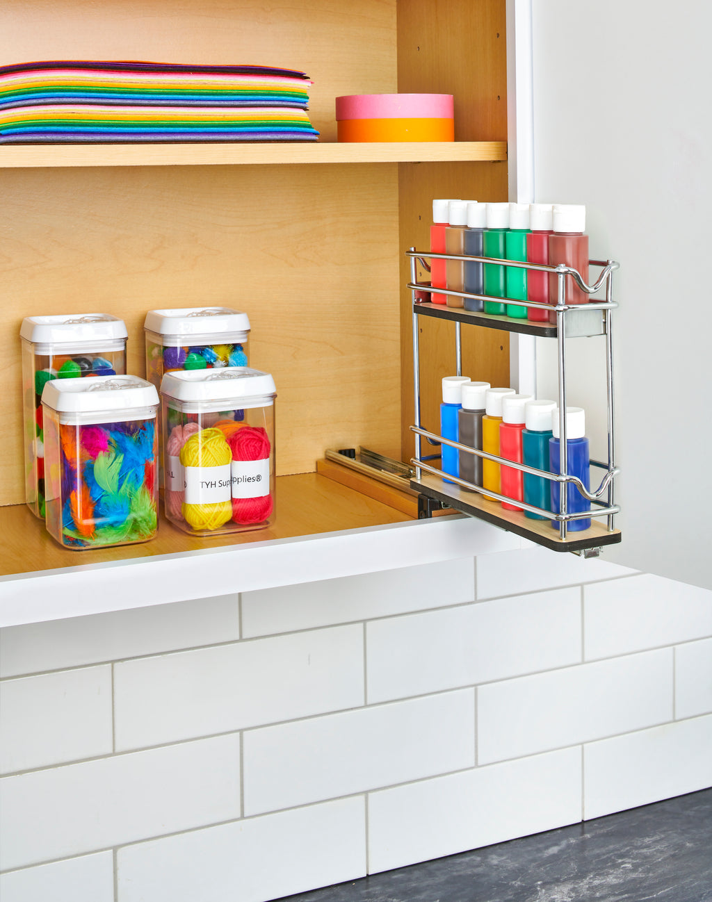3" Two-Tier Narrow Wire Wall Upright Pullout